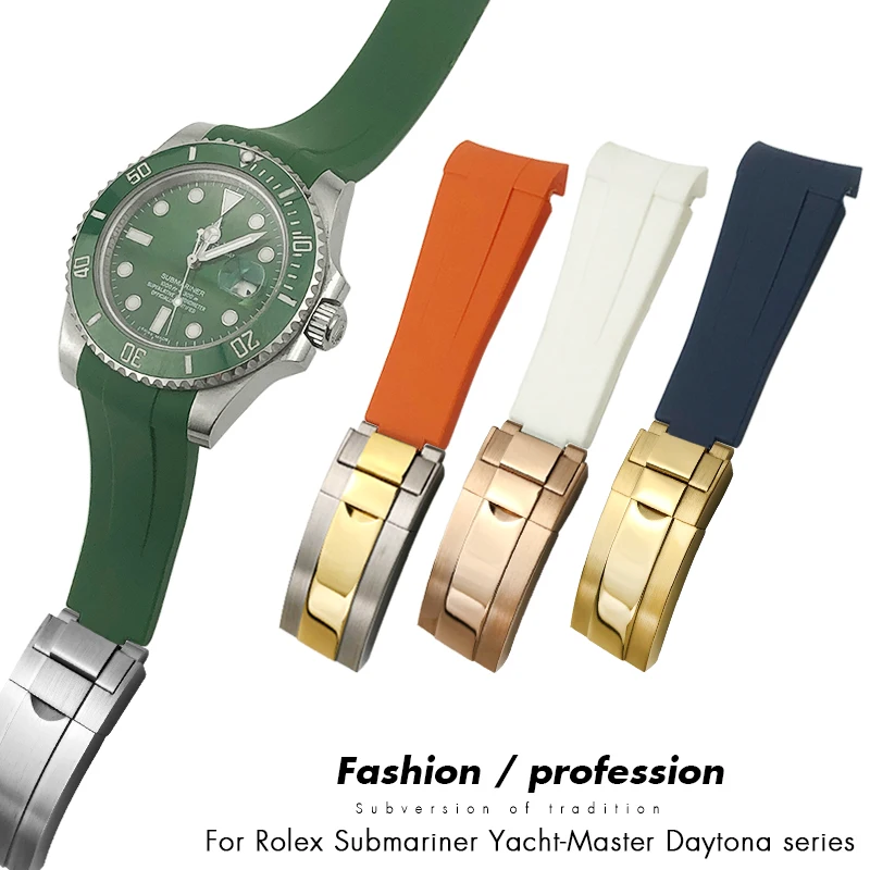 Ремешок силиконовый для наручных часов резиновый браслет с изогнутым концом 19 мм