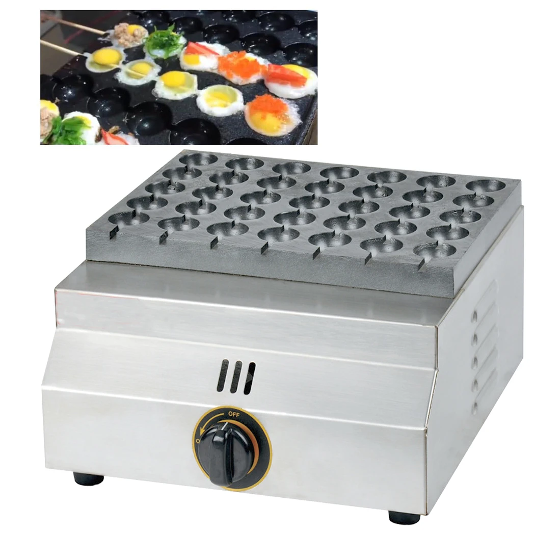 

Free shipping~Gas type 35 holes Non-stick Quail eggs oven, Quail eggs maker, Mini takoyaki maker Octopus Grill
