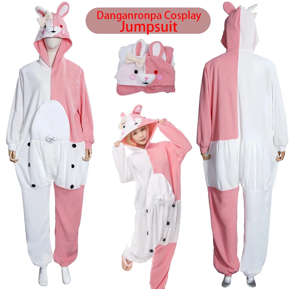 Monokuma Monomi Косплей Danganronpa Пижамный комбинезон Dangan Ronpa костюмы розовая одежда для