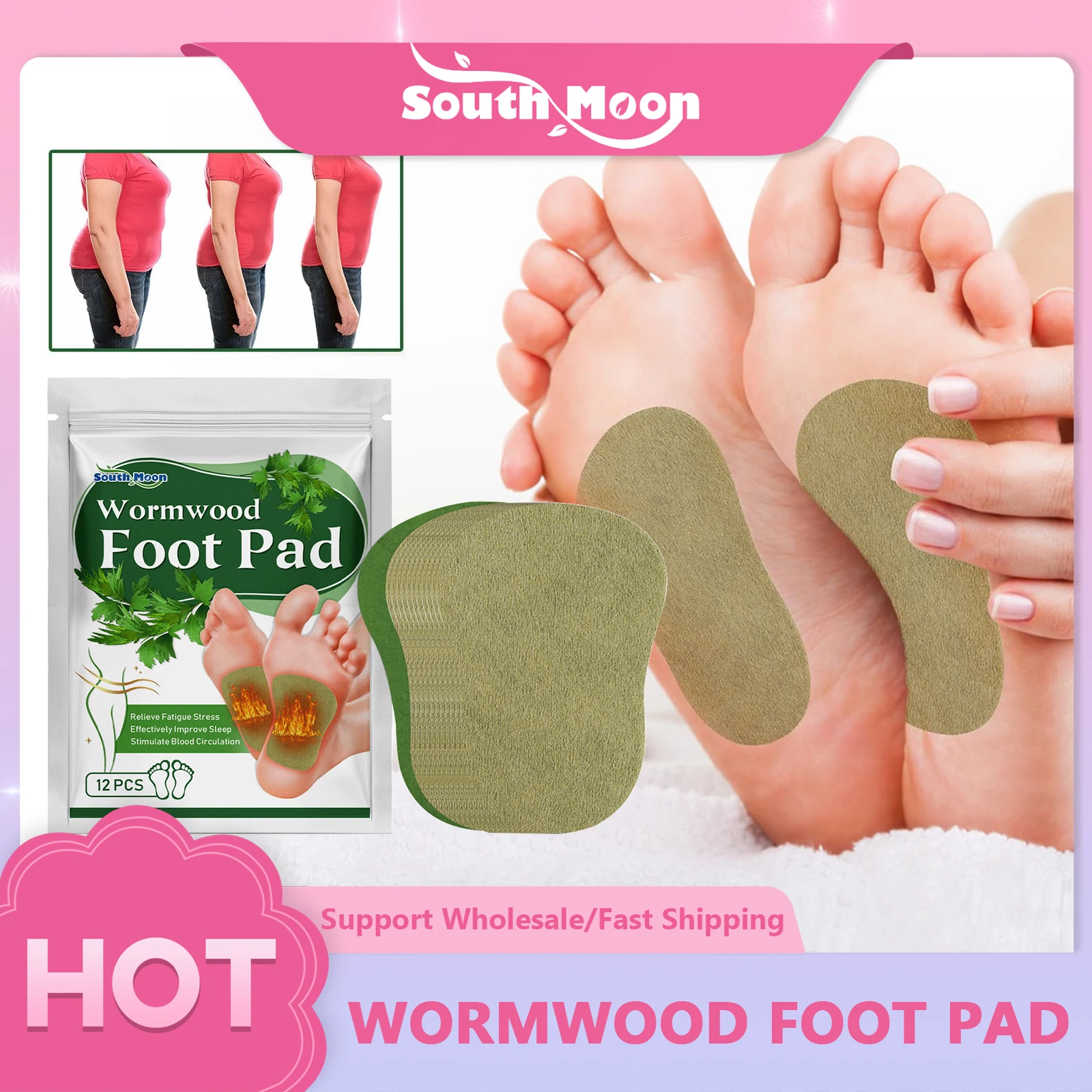 

Wormwood Detox Foot Patch Relieve Physical Stress Fatigue Pain Help Sleeping Improve Blood Circulation Body Slimming Foot Care