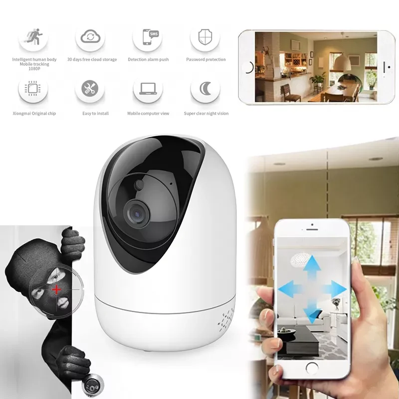 

1080P IP Camera Surveillance Security Monitor WiFi Wireless Mini CCTV Indoor Camera PTZ IP Camera Night Vision Baby Monitor