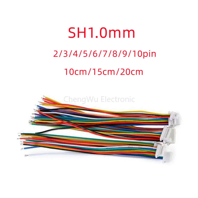 

5 шт. Штекерный разъем SH1.0mm с одной головкой 2/3/4/5/6/7/8/9/10Pin с Оловянным электронным проводом 28AWG 10 см/150 см/20 см