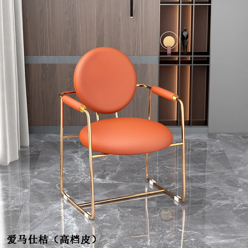 

Light Luxury Rock Plate Dining Table and Chair, Household Small Unit Modern Simple Backrest Chair, Net Red Makeup Bench