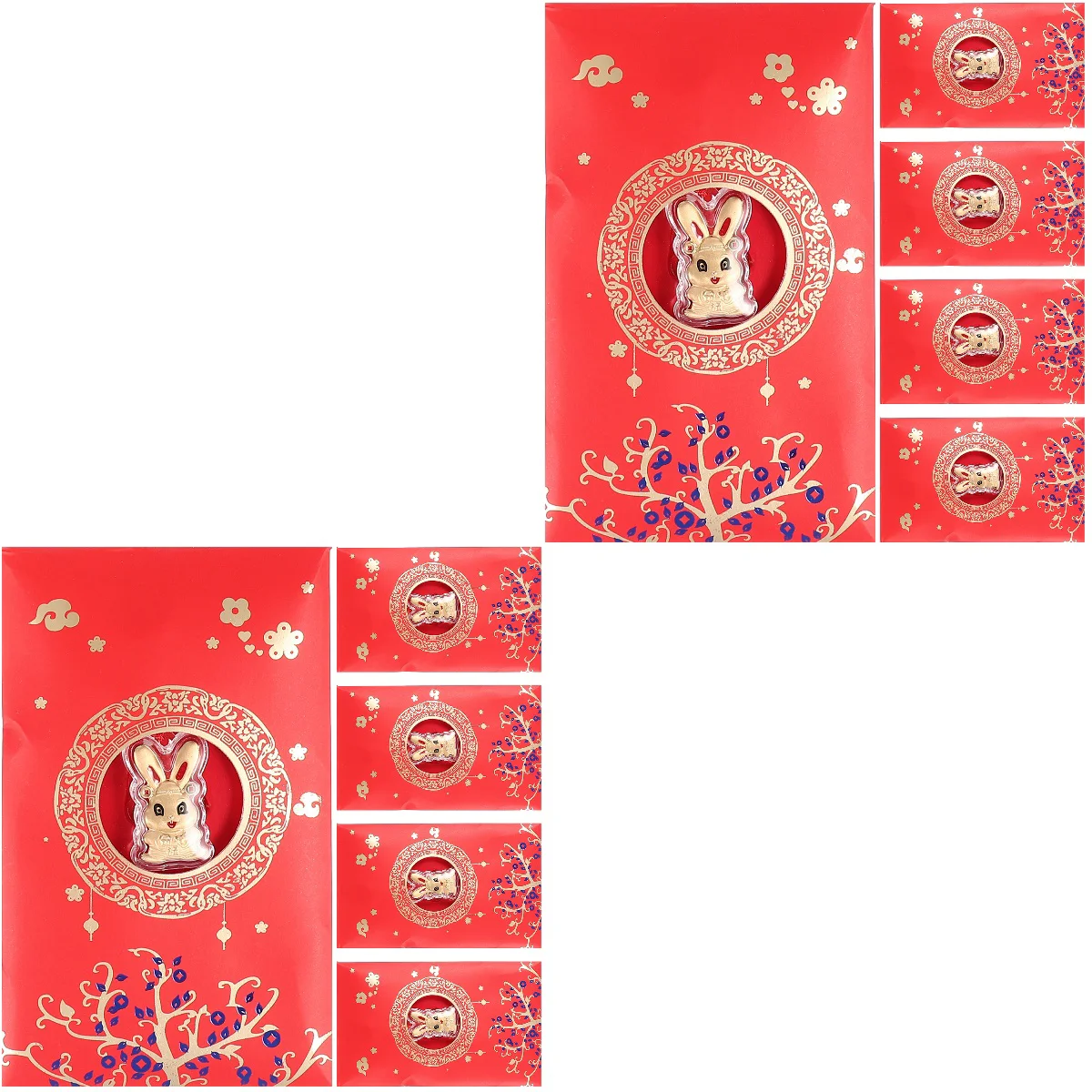 

10 Chinese New Year Red Envelopes Rabbit Pendant Decor Year Red Packets