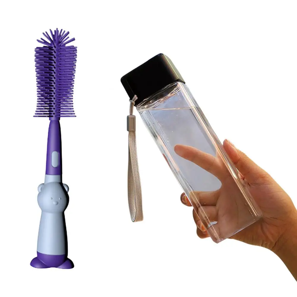 

Ergonomic Design High Quality Material Silicone Brush Multipurpose Sanitary Silicone Cup Brush Simple Water Glass Cup Brush