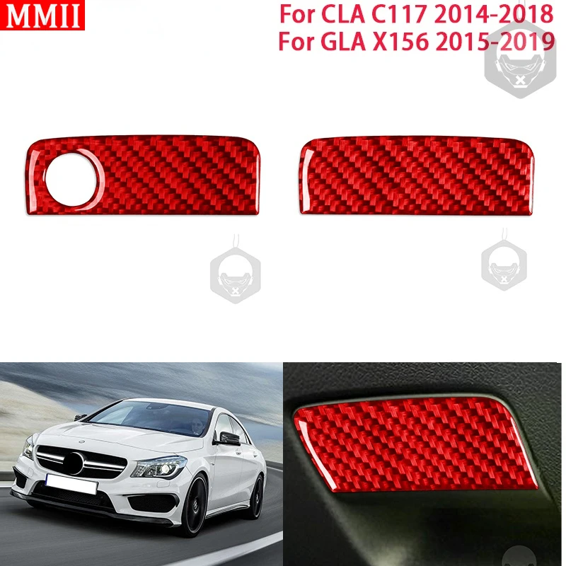 

MMII Real Carbon Fiber Car Copilot Glove Box Handle Decoration Frame Cover Sticker for Mercedes Benz CLA C117 GLA X156 2014-2019