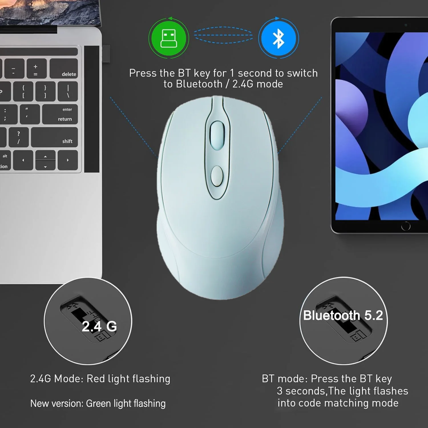 Беспроводная мышь 2 4 ГГц Bluetooth