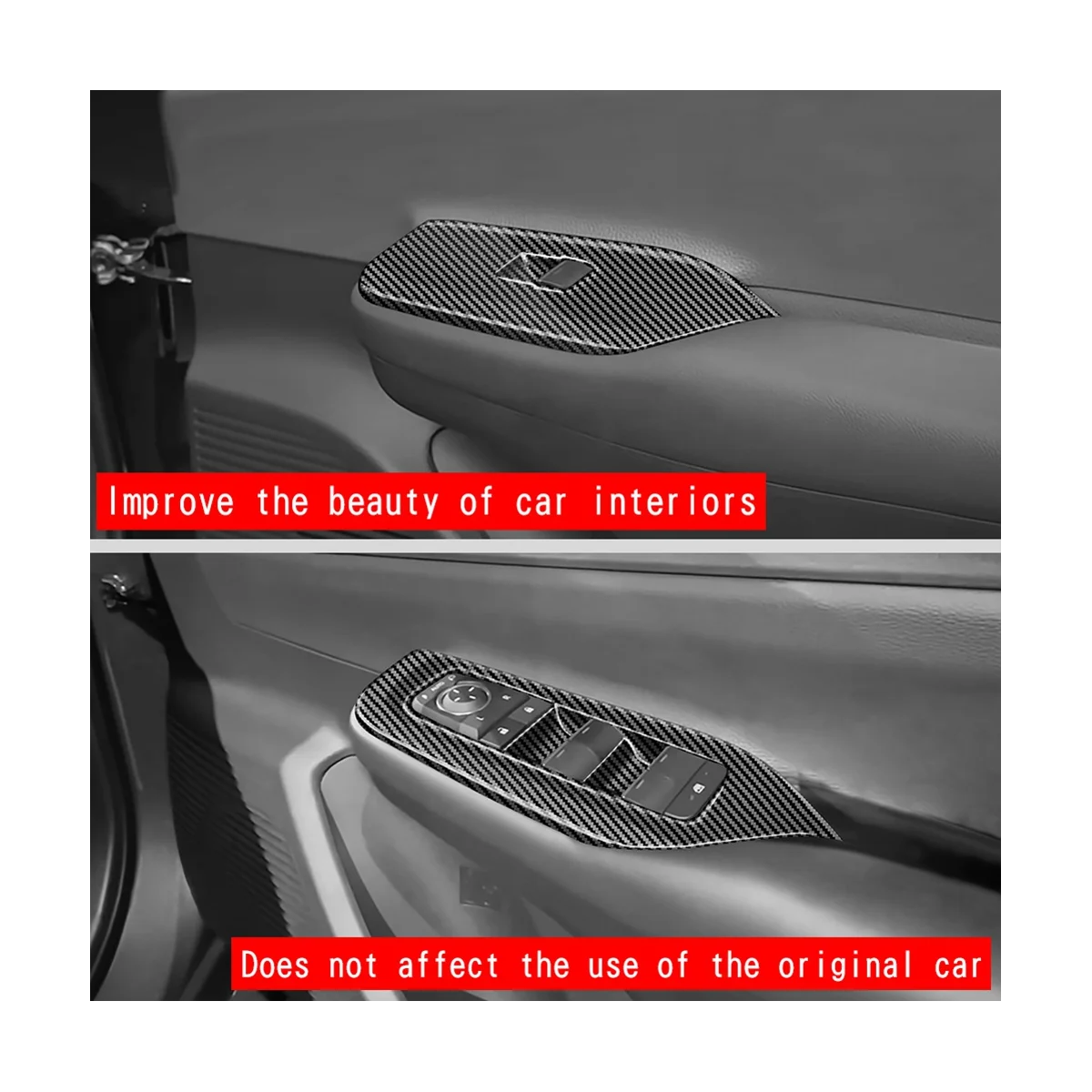 

Car Carbon Fiber Interior Door Armrest Window Gl Switch Frame Panel Trims 4PCs for Toyota Prius 60 Series 2022 2023