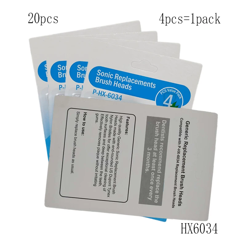 

20 шт. hx6034 Детские сменные головки для зубной щетки для детей hx6930/hx6932