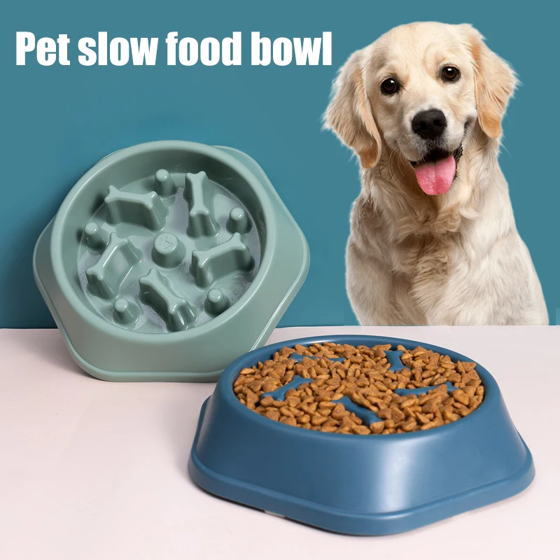 

Pet Cat Dog Slow Food Bowl Fat Help Healthy Round Anti-choking Thickened And Non-slip Multiple Colors Shapes