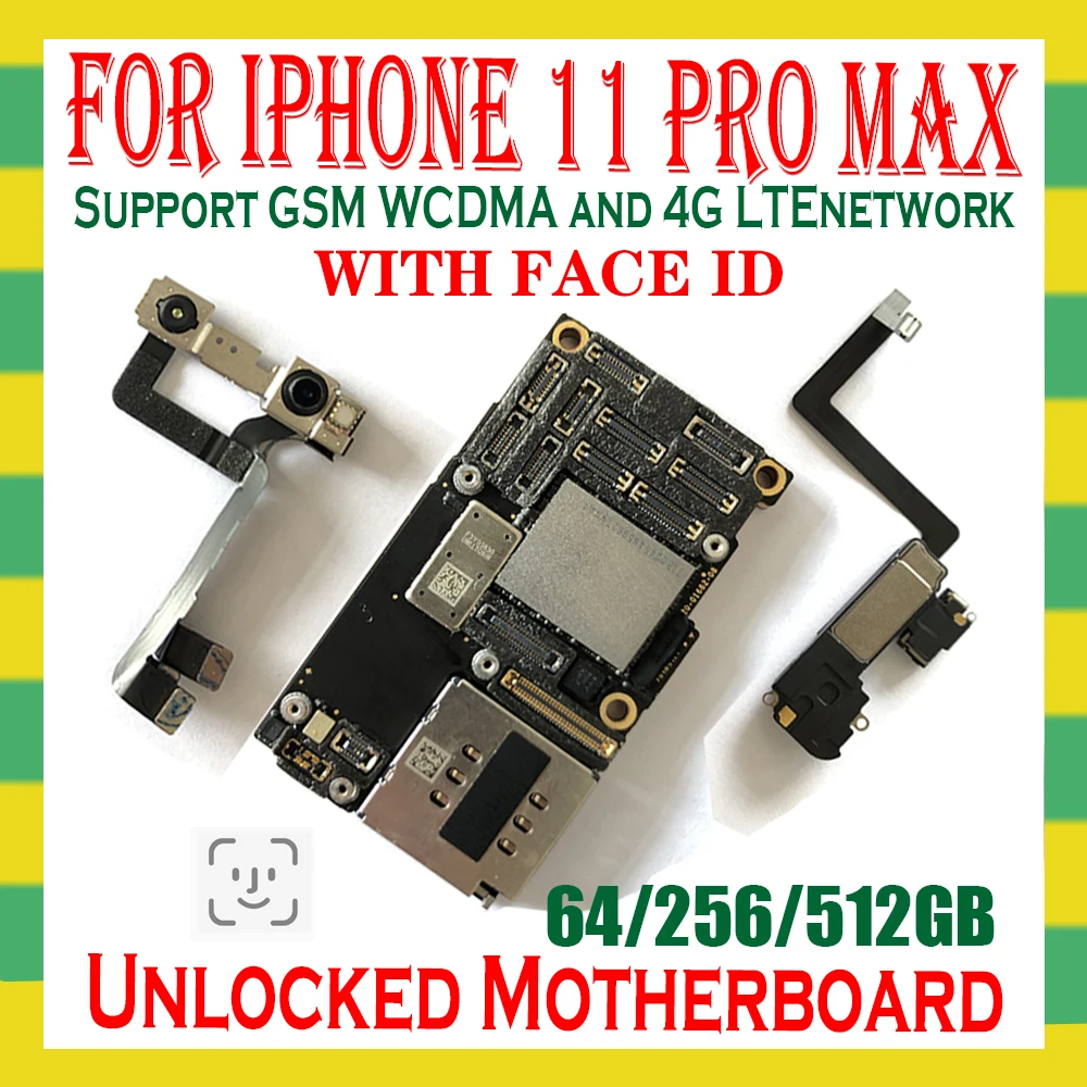 Заводская Разблокировка для iPhone 11 Pro Max 64 Гб/256 ГБ/512 ГБ оригинальная материнская