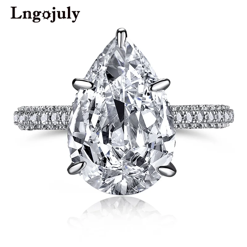 

anillos mujer 925 Sterling Silver Women's Ring Luxury 5A Zircon Wedding Rings For Women Bride Wedding Party Silver 925 Jewelry