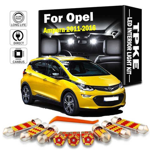 TPKE 12 шт. комплект внутренних светодиодных фонарей для Opel Vauxhall Ampera 2011 2012 2013 2014 2015 2016 купольная лампа багажника автомобильные аксессуары