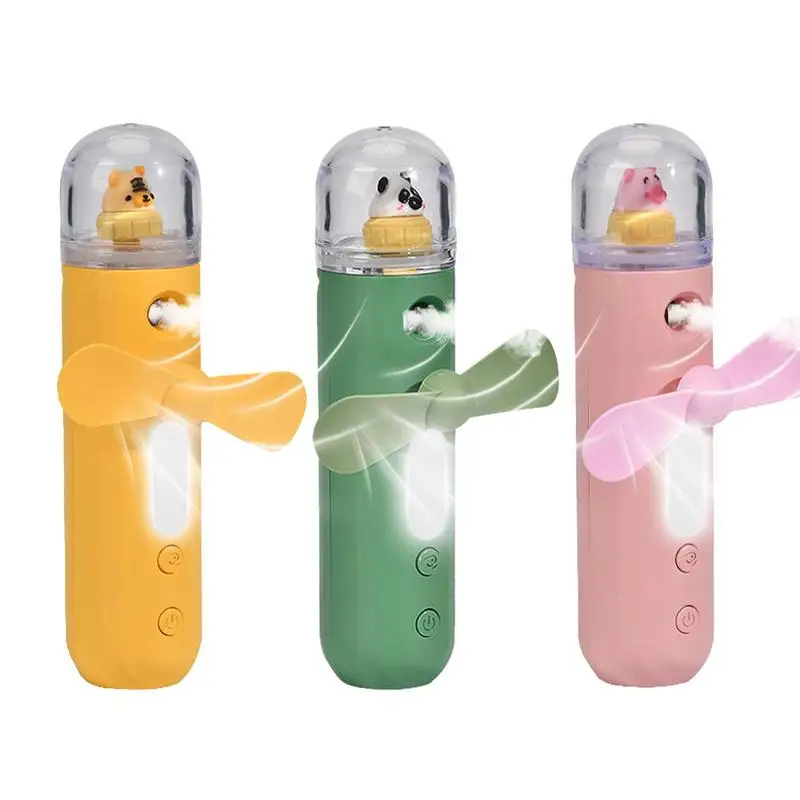 

Mini Portable Fan 3 Speeds Cartoon Water Fan Summer USB Charging Handheld Spray Fan Outdoor Camping Home
