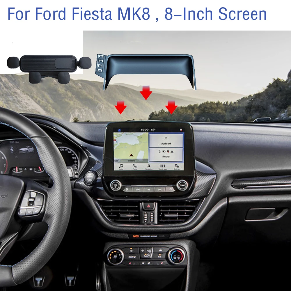 

For Ford Fiesta MK8 Car Phone Holder Screen Fixed Navigation Bracket Mobile Gravity Linkage Car Interior Accessories