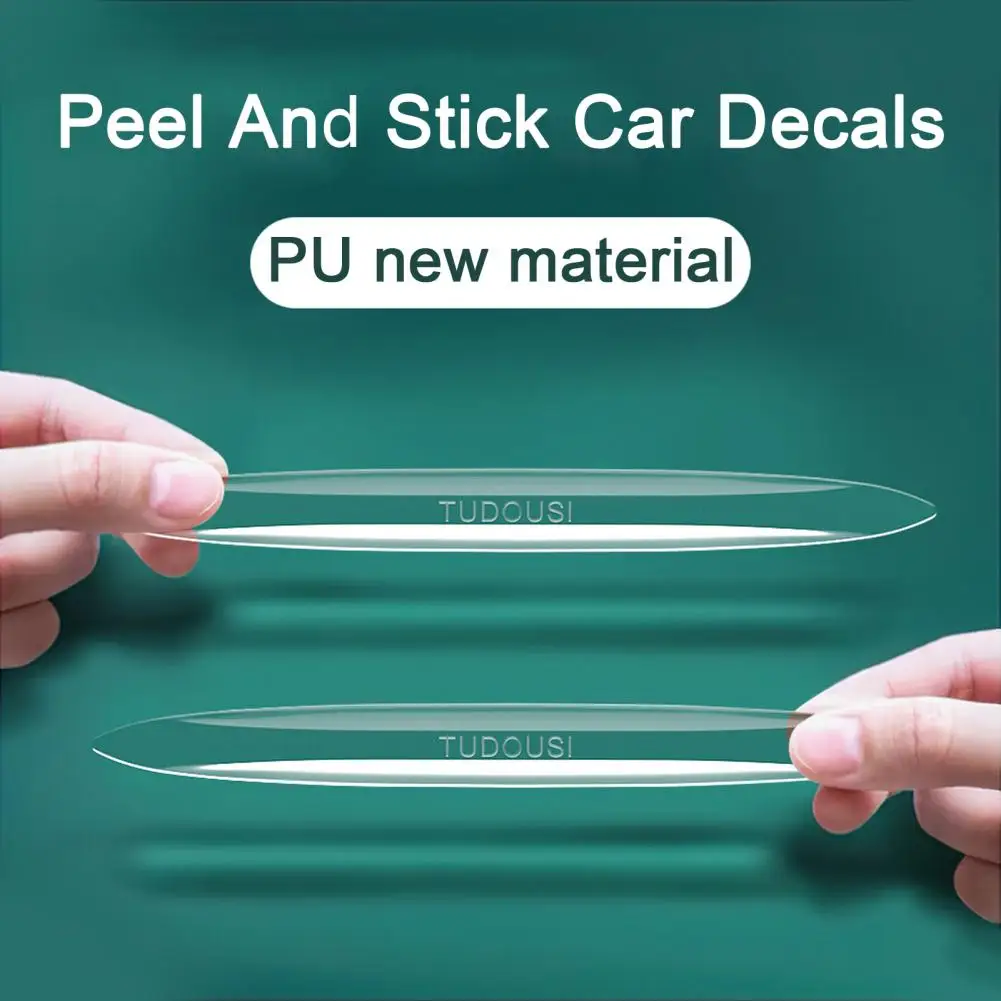 

4Pcs Reusable Car Stickers Door Protection Strips Invisible Guard Easy Peel Stick Car Bumper Stripes for Paint Surface