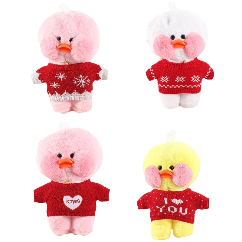 

2022 Red Knitted Sweater for 30cm/12inch Doll Plush Toy Accessories Mini Ducks Bear Goat DIY Lovely Decoration Party Supplies