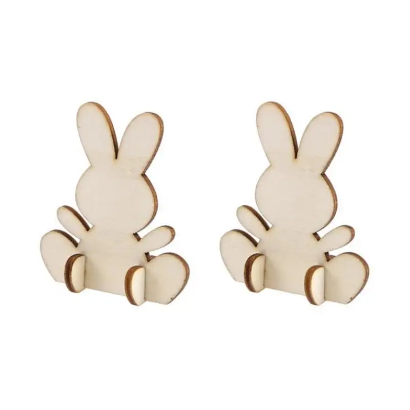 

PCs Easter Bunny Ornaments Piece Cute 3D DIY Innovative Wooden Rabbit Papercut Craft Bunny Easter Decoration For Home
