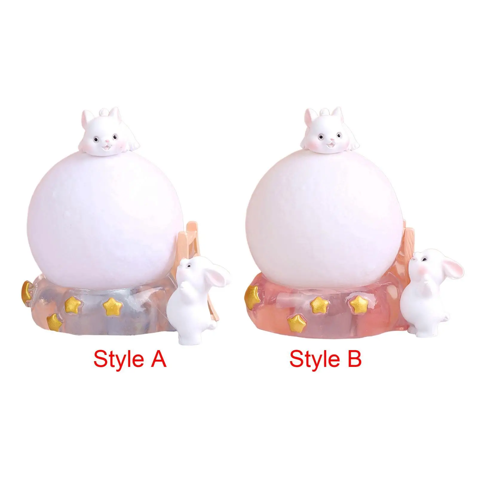

Moon Rabbit Statue Night Light Centerpiece Home Decor Birthday Gift Ornament Cute Resin Kids Night Lamp for Wedding Bedroom
