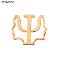 hanreshe psychology medical psi symbol brooch backpack lapel gold color pin badge psychiatrist jewelry for doctor nurse