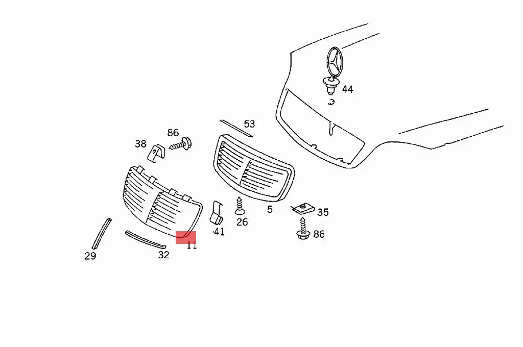 

W140 SEM erc e d es B en z s300 500 350 400 420 передний бампер средняя решетка вентиляции