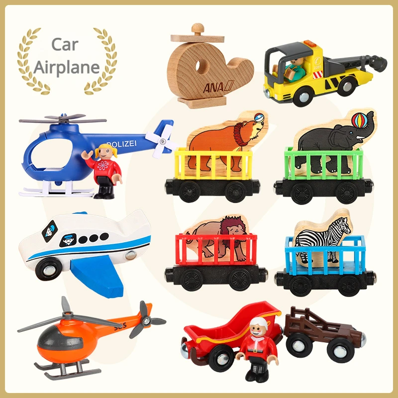 

Wooden Cars Airplane Vehicles Model Cognitive Toys for Kids Children Wood Early Educational Train Track Transportation Games