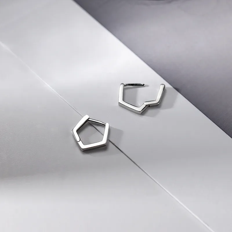 Женские винтажные антиаллергенные серьги из серебра 925 пробы с геометрическим