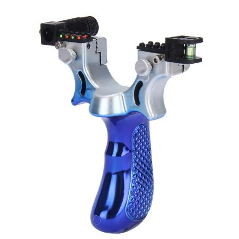 

New Laser Aiming Slingshot, Outdoor High Precision Catapult Outdoor Slingshot Set with Flat Rubber Band