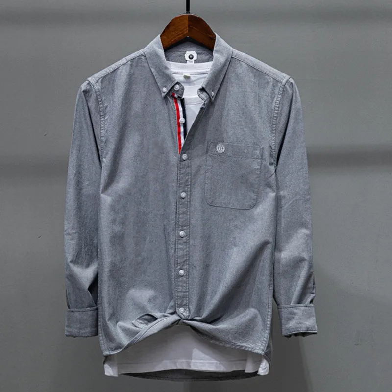 

Handsome Men Solid Color Long Sleeve Notched Collar Japan Style Slim Soft Healthy Shirt Businessman Casual Bottoming Shirt