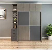 sliding door wardrobe nordic simple modern economical assembled wooden cabinet bedroom 2 sliding doors integral coat kitchen
