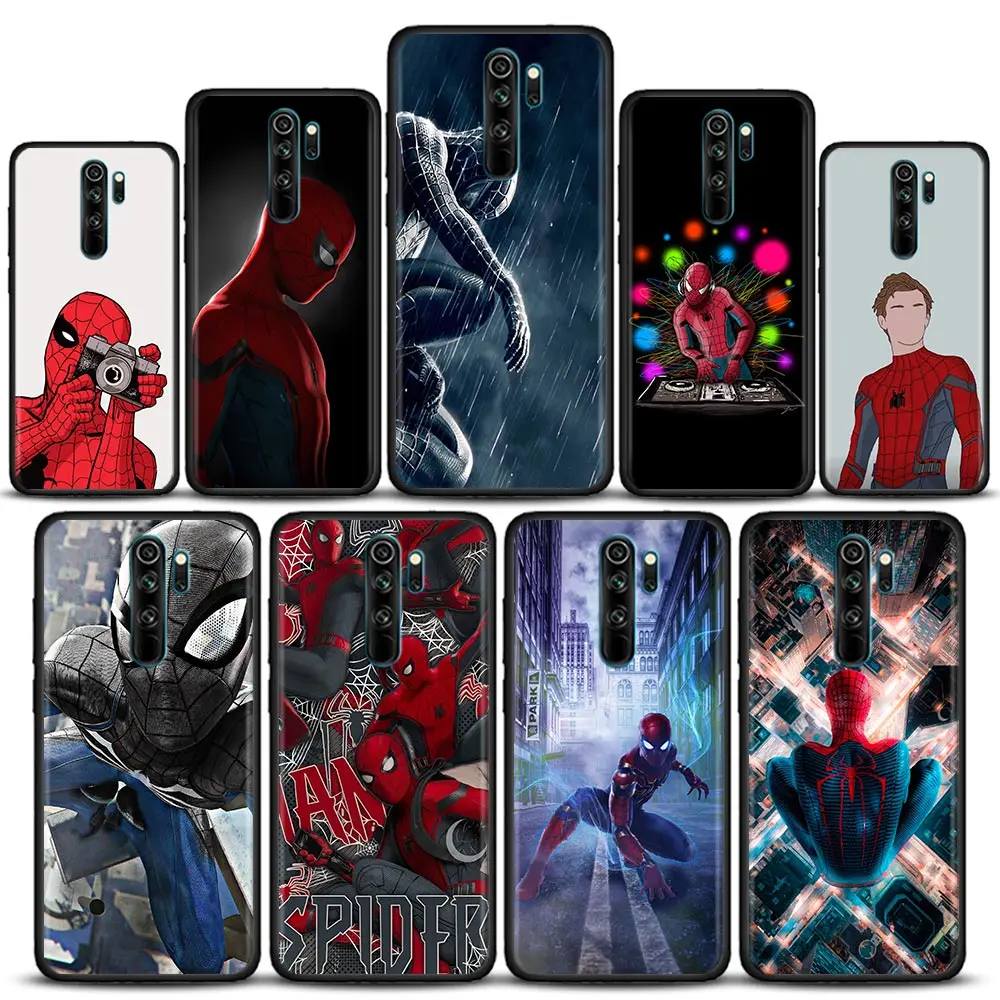 

Black Marvel Funny Spider Man Comics Phone Case For Redmi K50 K40 K40S Gaming 10C 10 9T 9C 9A 9 8A 8 7A 7 6A 6 Pro Plus Xiaomi