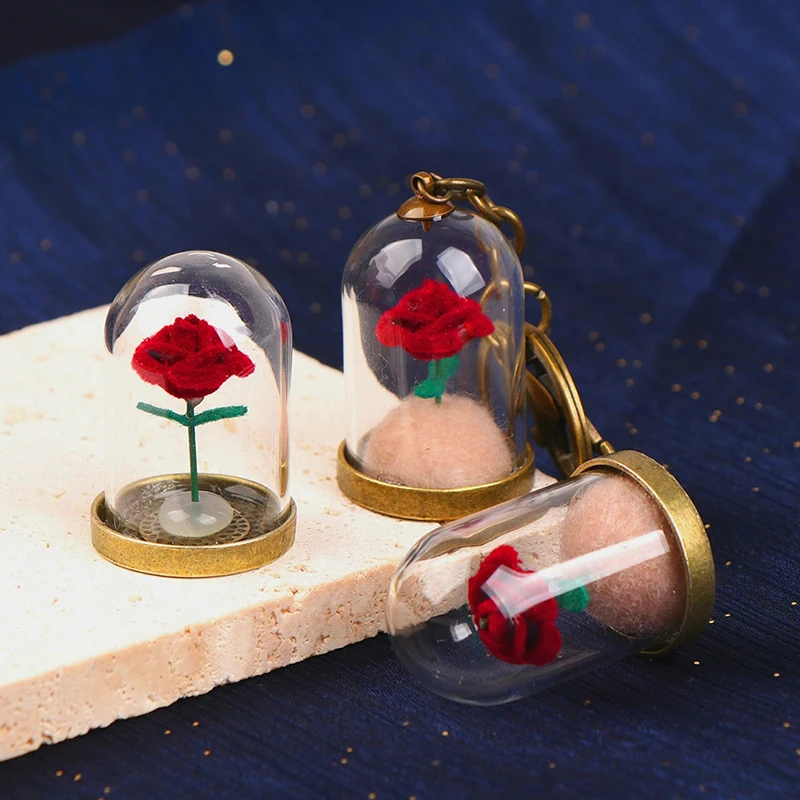 

Anime Movie The Little Prince's Rose Model with Box for Girlfriend Gift Artificial Rose Flower in Glass Wedding Decor
