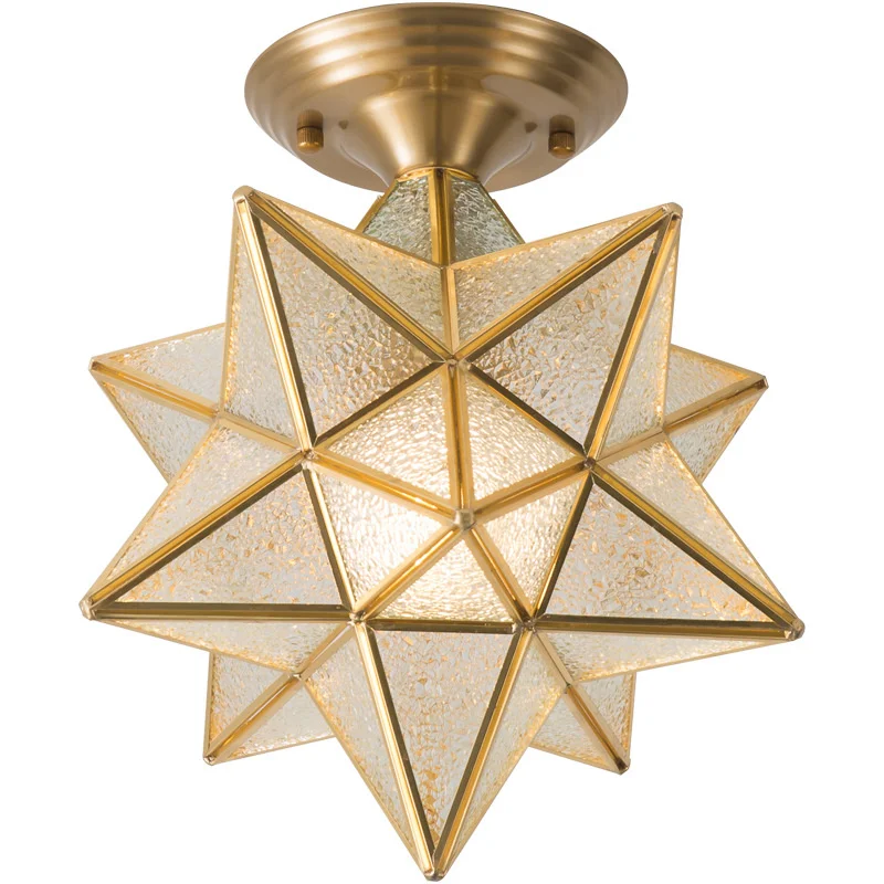 

Nordic luxury creative personality star ceiling lamp postmodern simple balcony corridor porch all copper lamps