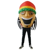 inflatable jamaican mascot costume carnival party stage costume doll cosplay make up costume props