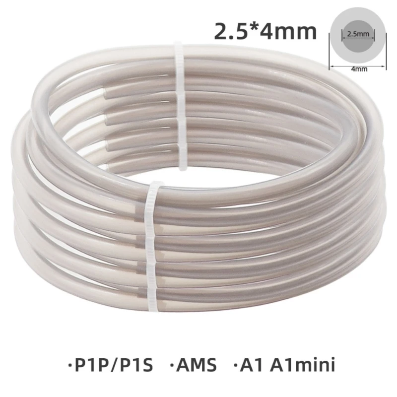 Трубка для 3D-принтера ПТФЭ Тефлоновая трубка ID2 5 мм OD4mm Обновлена ​​для P1P/P1S