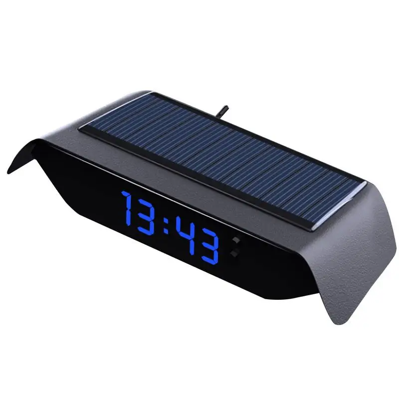 

Цифровые часы с ЖК-дисплеем для приборной панели автомобиля, многофункциональный интерьер автомобиля, 4 в 1, питание от солнечной батареи, USB-зарядка, универсальные