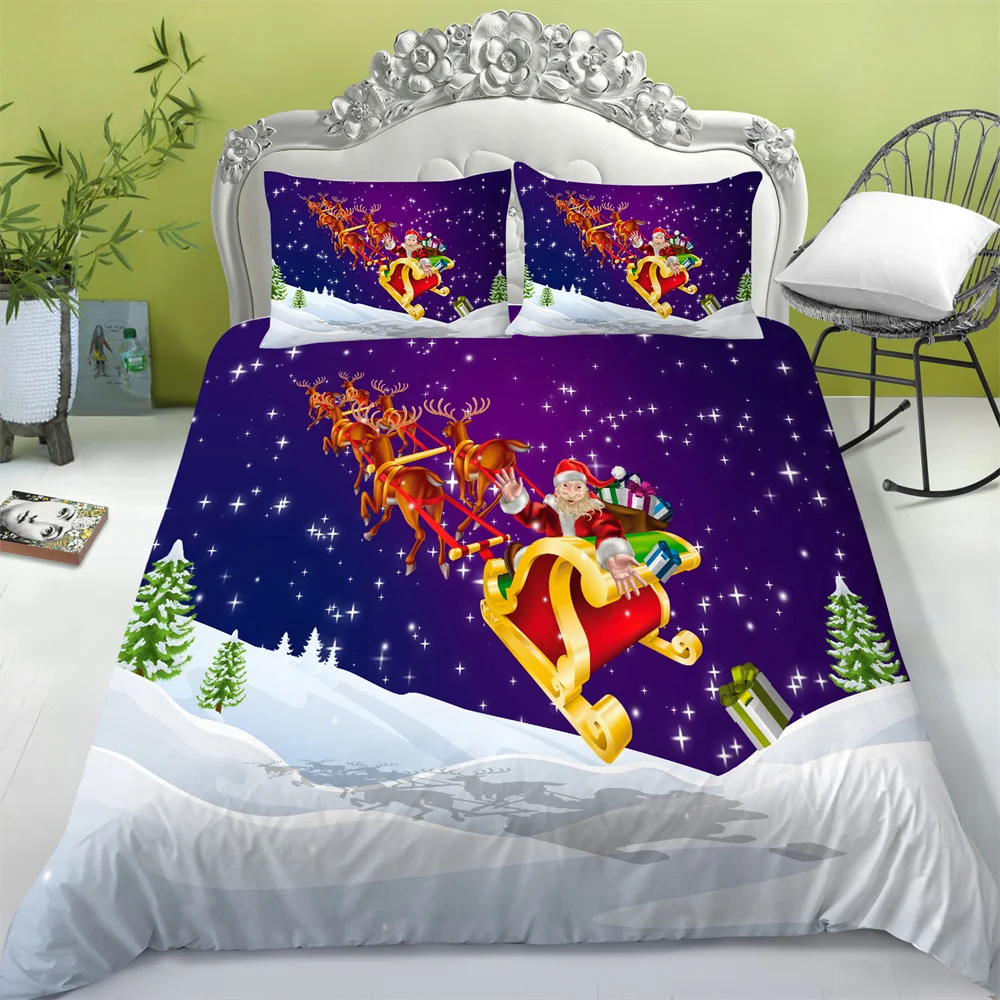 

Bedding Cover Suits 3D Christmas Bedroom Decor Children Teens King Queen Size Home Textiles Microfiber Bed Sets