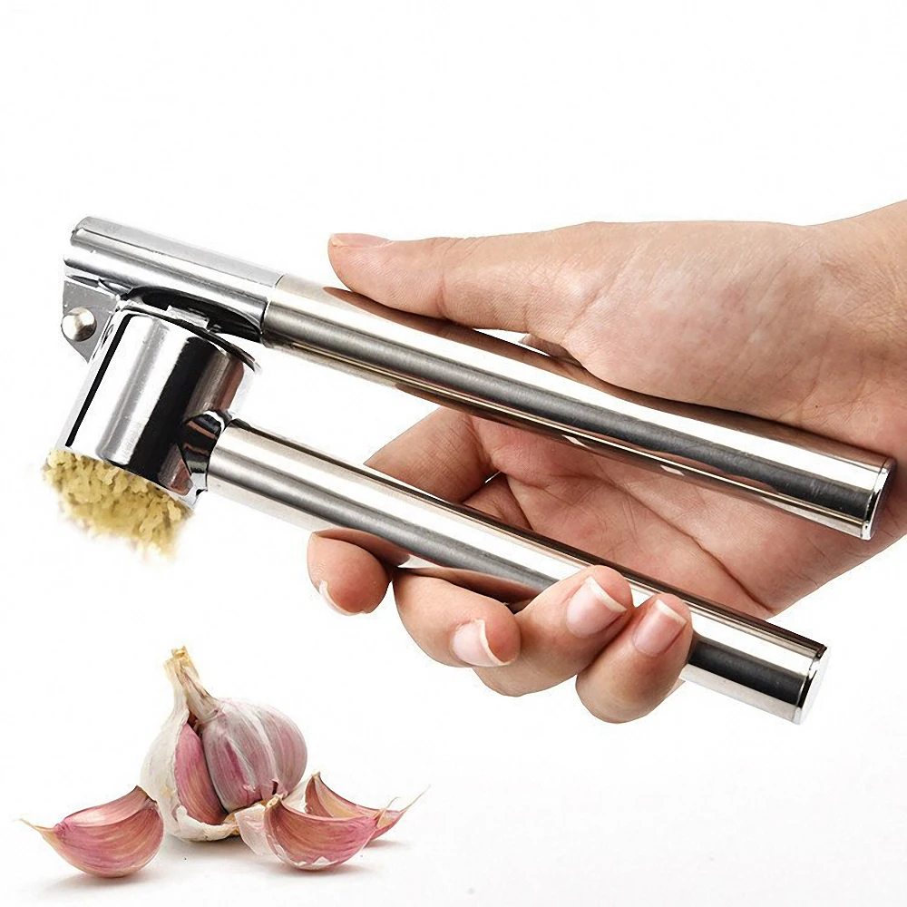 

Zinc Alloy Garlic Press Crusher Home Cooking Fruits Vegetables Ginger Squeezer Masher Handheld Garlic Mincer Kitchen Gadgets