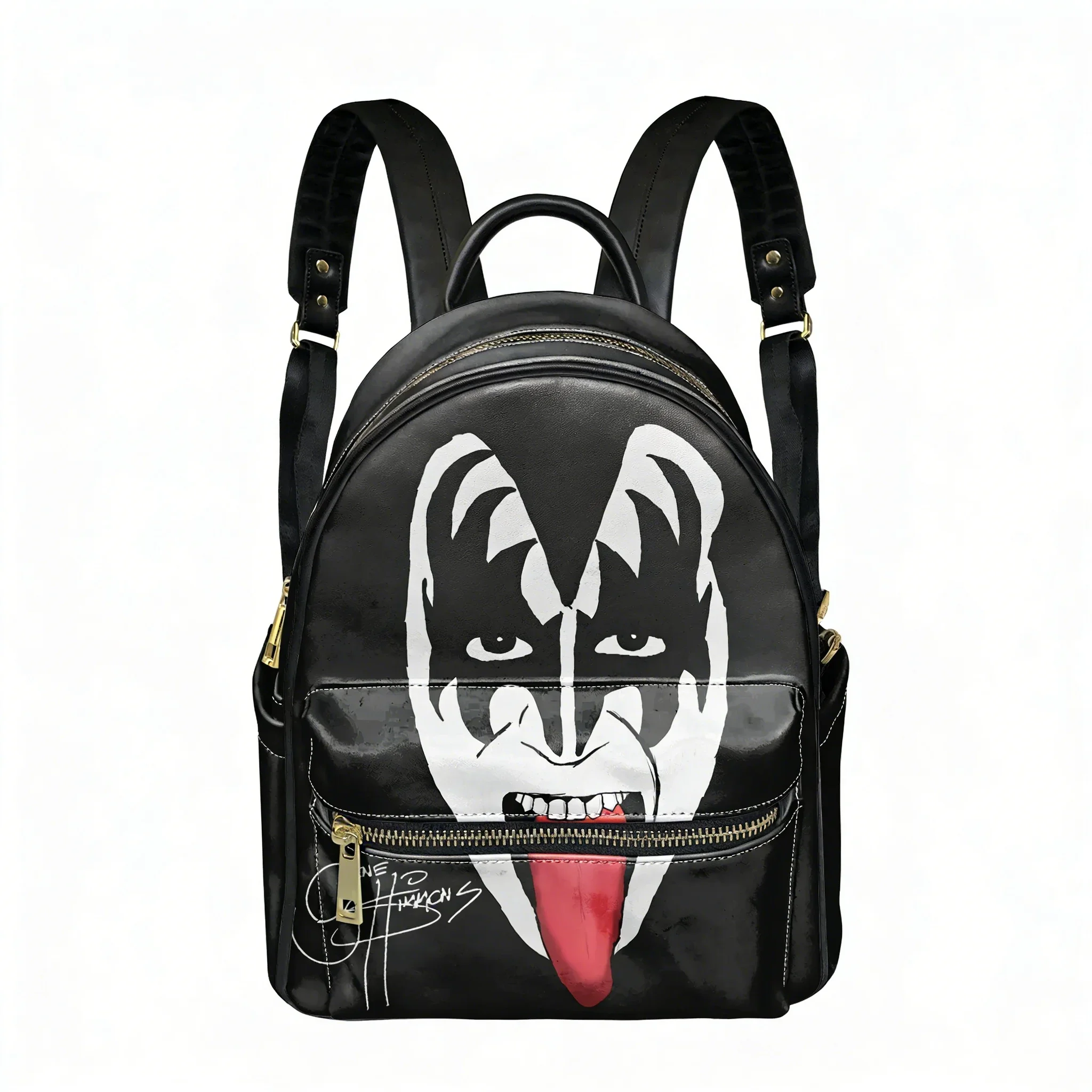 Фото Рюкзак Gene The Demon Simmons Kiss для женщин и мужчин, персонализированный, с двумя плечевыми ремнями, для бизнеса, путешествий, учебы, подарок, повседневный рюкзак. №1