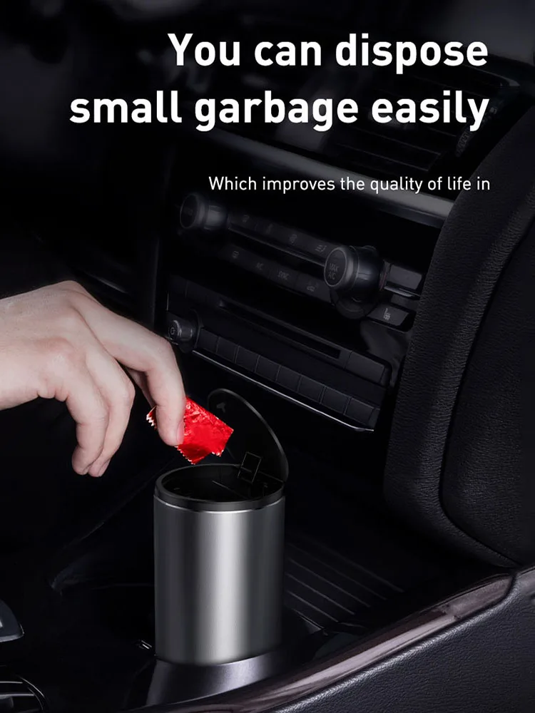 Автомобильный Мусорный Бак Baseus Большой Емкости 500 Мл С Крышкой - Органайзер Для