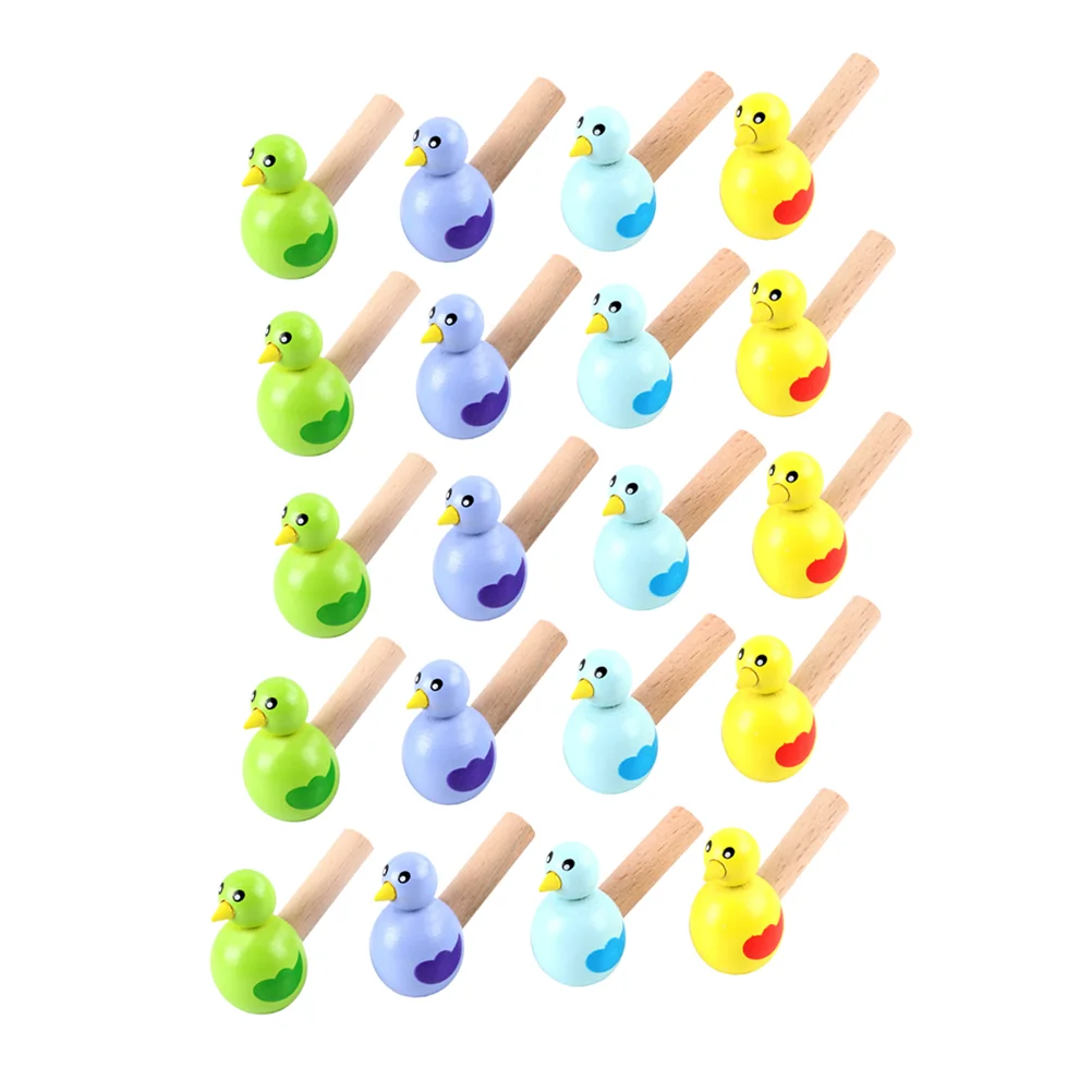 

20 Pcs Bird Whistle Shaped Whistles Children Toys Small Lovely Cartoon Wooden Puzzle Girl Kids Adorable