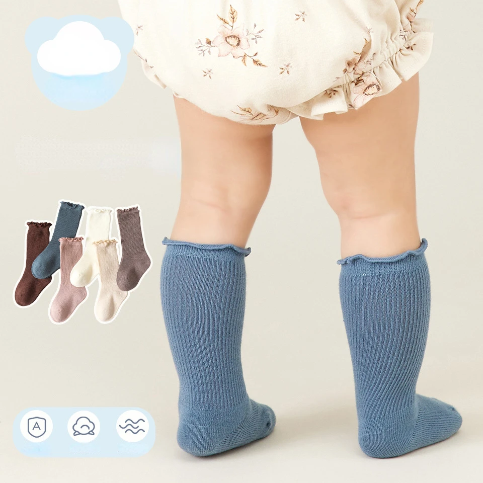 

Детские чулки сезон весна-осень детские чулки яркие однотонные кружевные высокие чулки принцессы детские носки