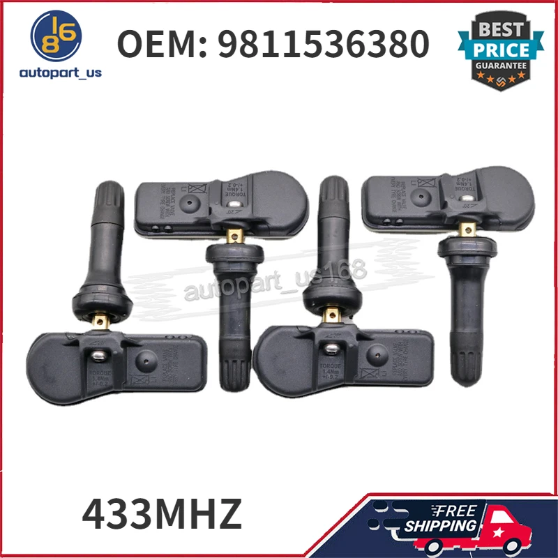 Датчик давления в шинах для Citroen Berlingo C4 C5 DS4 DS5 DS9 Peugeot 207 301 408 508 Partner RCZ 9811536380 433 МГц TPMS