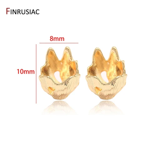 Золотые концевики для бижутерии FINRUSIAC, латунные, 10 мм * 8 мм