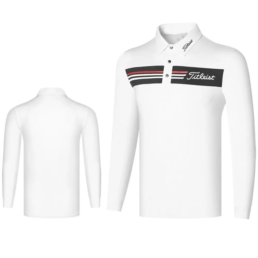 

2023 New Autumn Golf Clothing Men's Tops Stretch Breathable Quick-Drying Long-Sleeved Sports Fashion High-Quality Polo Shirts
