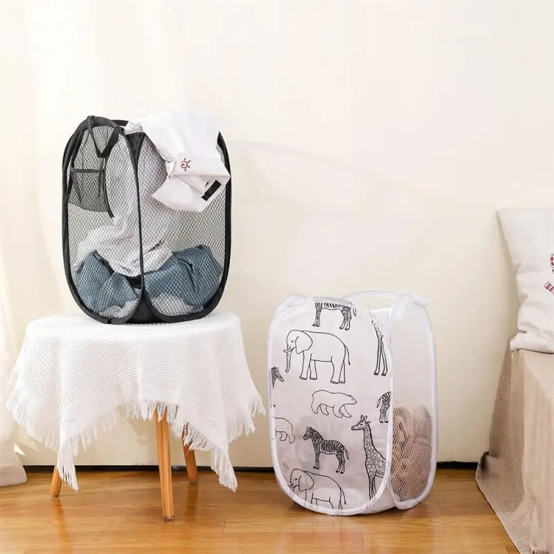 

Collapsible Laundry Basket Dirty Clothes Baskets Home Accessories Storage Organizer For Bathroom Bedroom Baskets Mesh Toy Basket