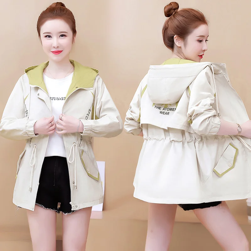 

2021 New Autumn Women's Jackets Basic Coats Long Sleeve Hooded Causal Windbreaker Famale Zipper Bomber Jackets Outwear