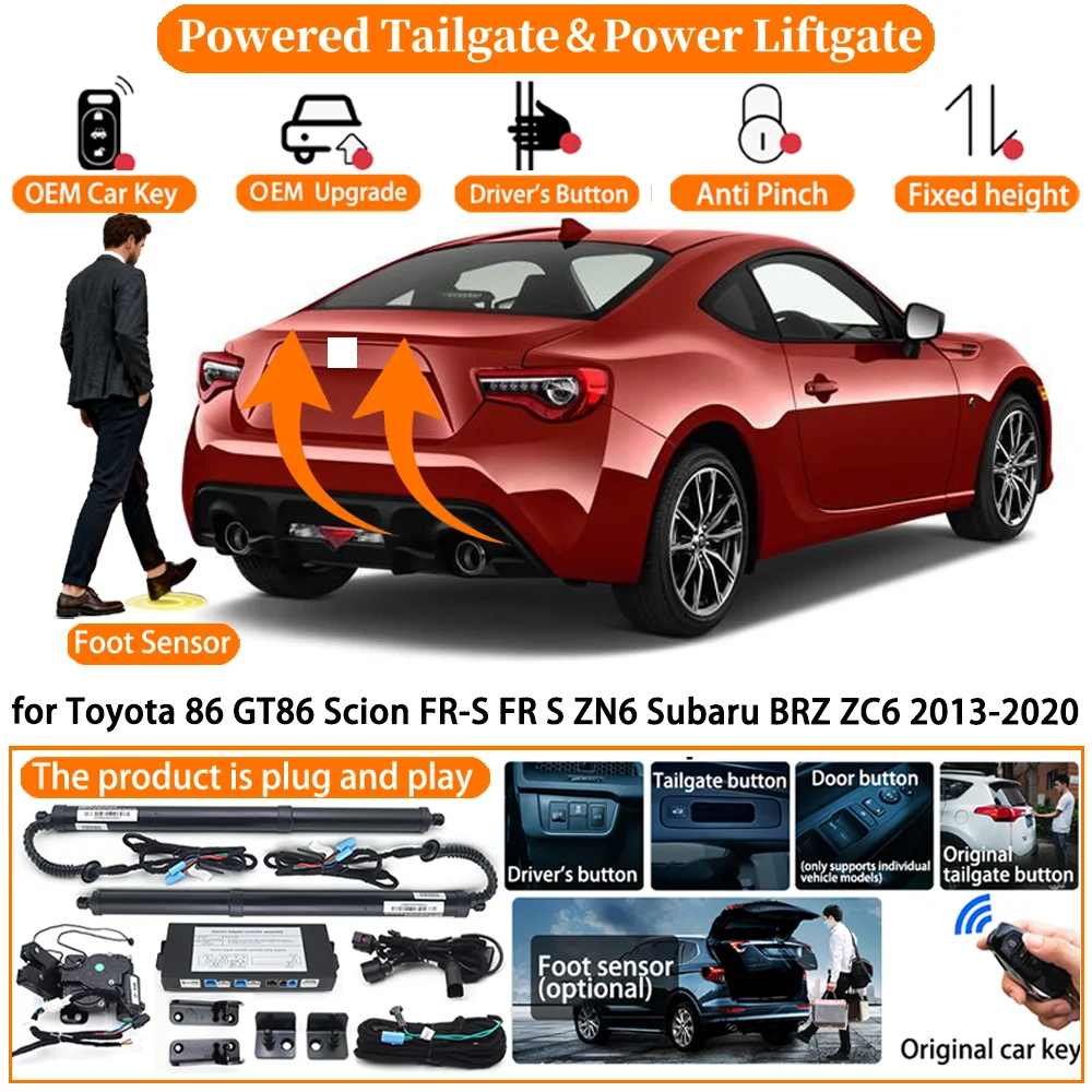 Фото Система электропривода багажника для Toyota 86 GT86 Scion FR-S FR S ZN6 Subaru BRZ ZC6 2013-2020, автоматический электрический привод багажника №1