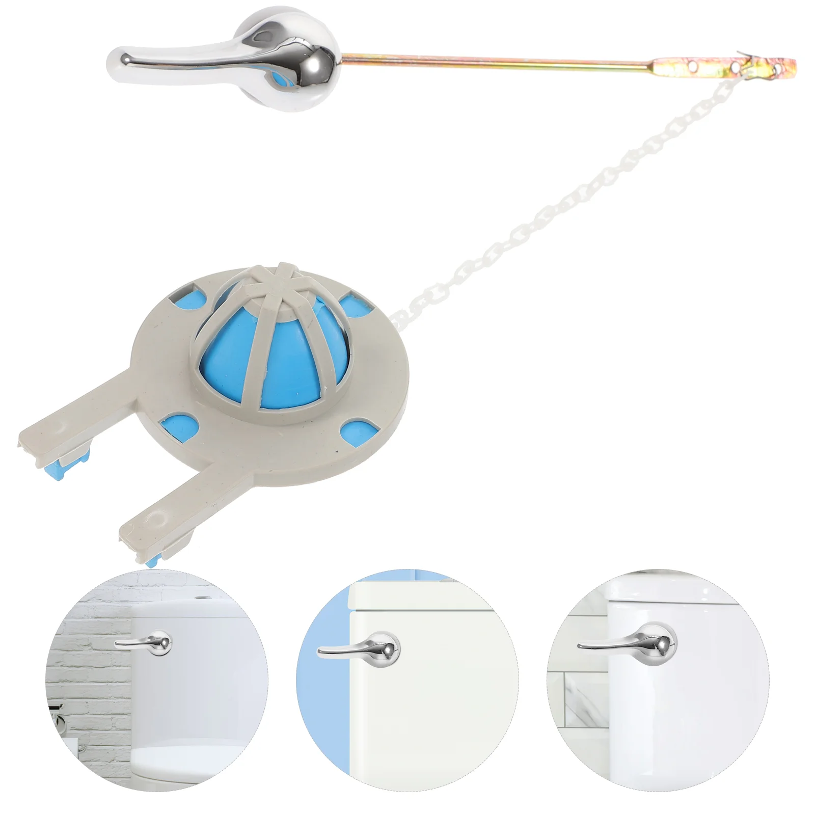 

Toilet Replacement Lever Handle Flapper Flush Tank Lift Chain Universal Plug Part Bowl Accessories Aftermarket Parts Levers