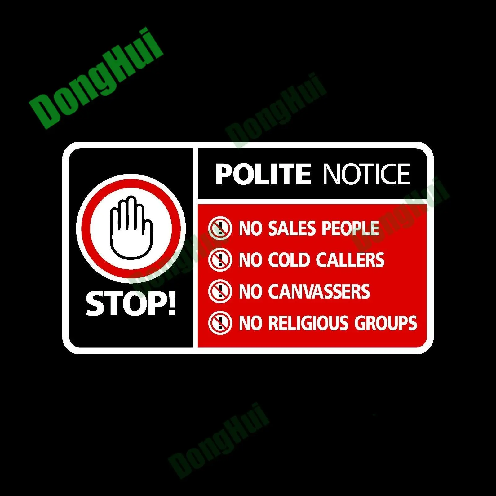 

Stop Sign NO Cold Calling Door No Canvassers Callers Plastic Sign Warning Caution Danger Sticker Car Sticker Car Window Decal